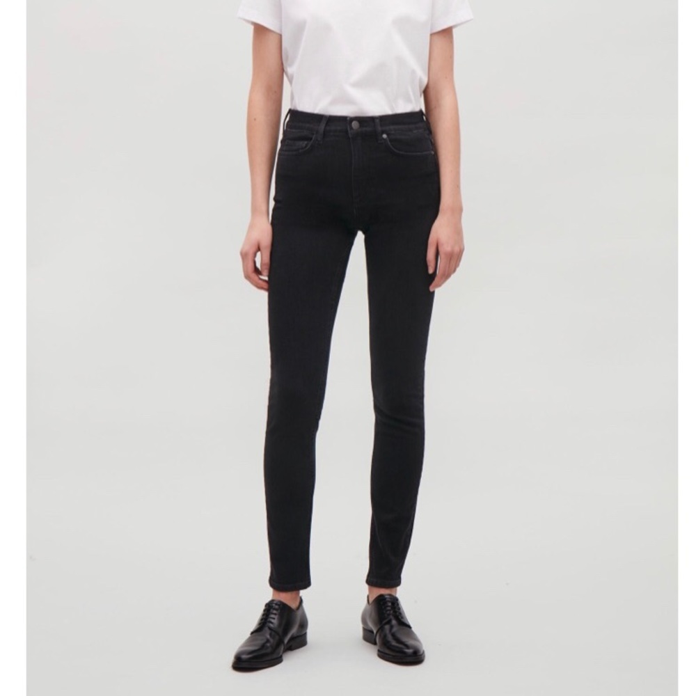 COS mid rise super skinny black jeans